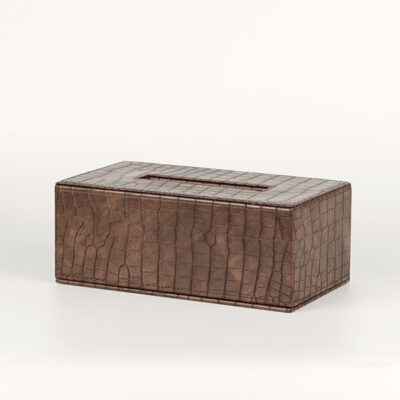 Asha Tissue Box Color : Brown Crocodile (TI 030)
